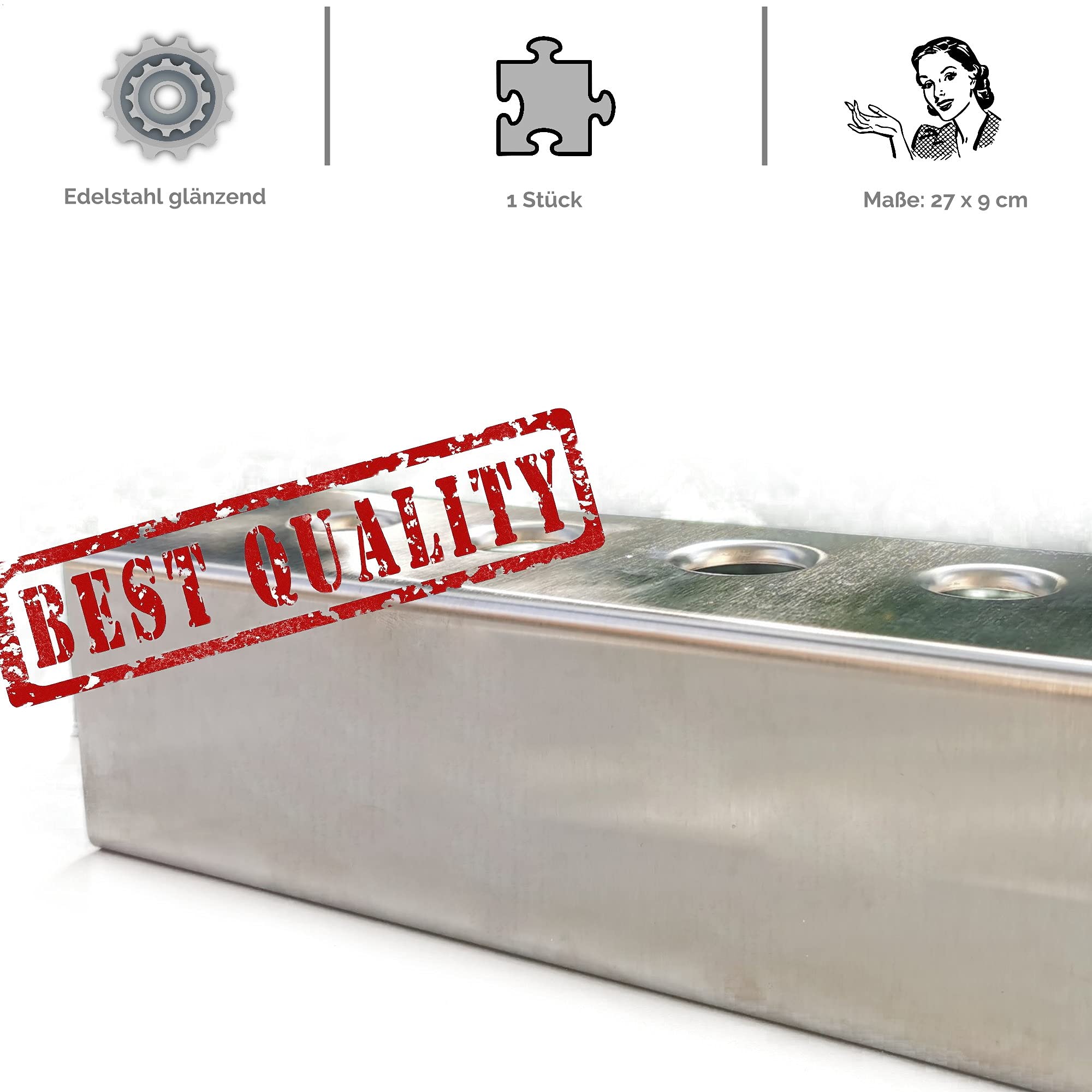 Acier inoxydable – Cornet de glace gaufre gaufré support de glace avec 4 trous 2 x 26 mm, 2 x 31 mm,