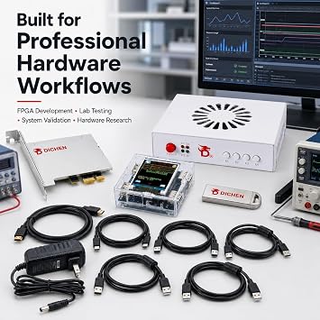 DMA Hardware Bundle, 75T FPGA PCIe x1 Card, 2K 144Hz Display Fuser, KMBox-Net, USB Tutorial Drive for Lab Testing (100T DMA + Fuser + KMBox Bundle)
