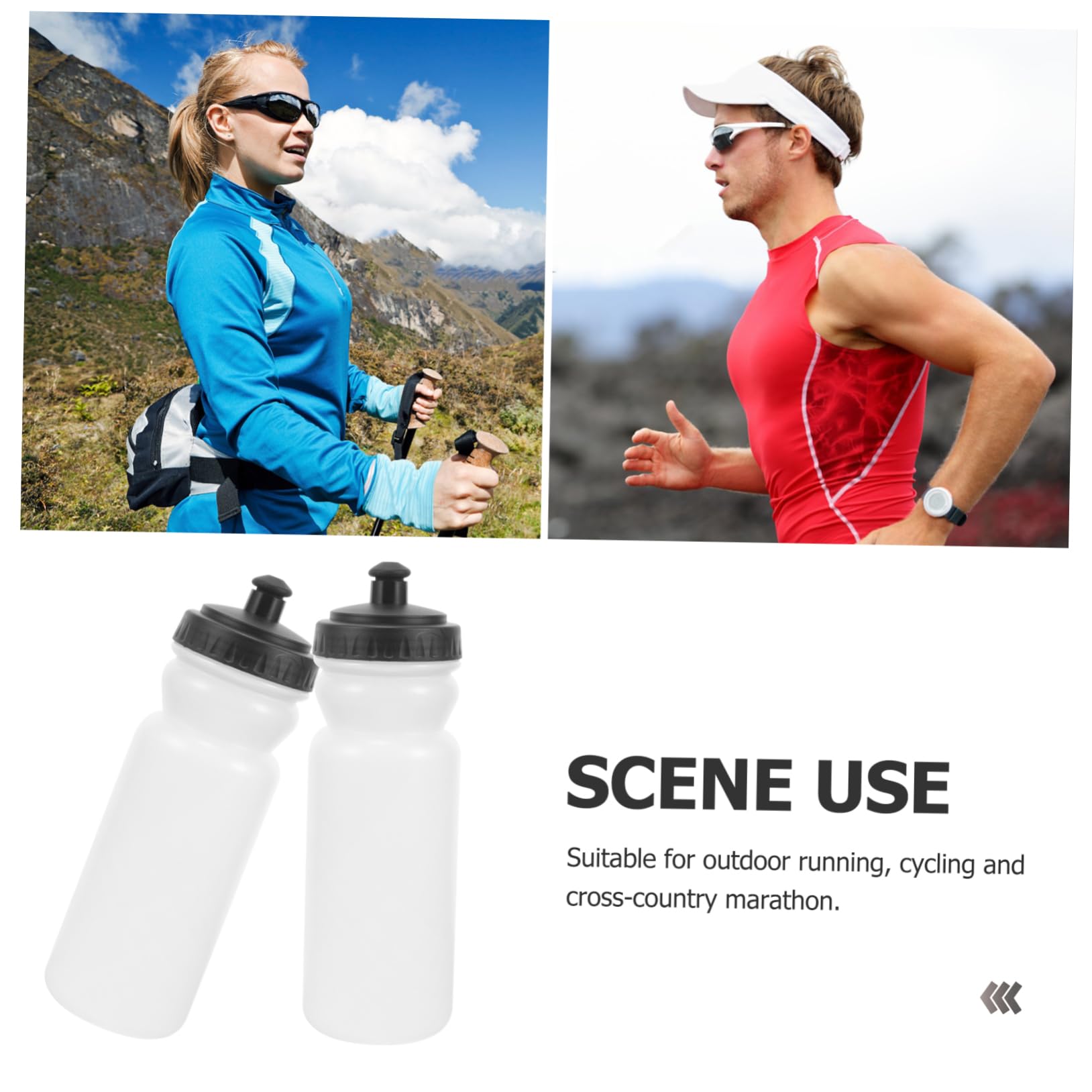 KOMBIUDA Plastic Water Bottle Sports Water Bottle Comfortable Grip for Gym and Outdoor