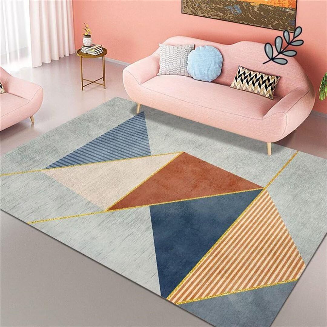 Tapis de décoration d'intérieur géométrique bleu pour meubles de cuisine