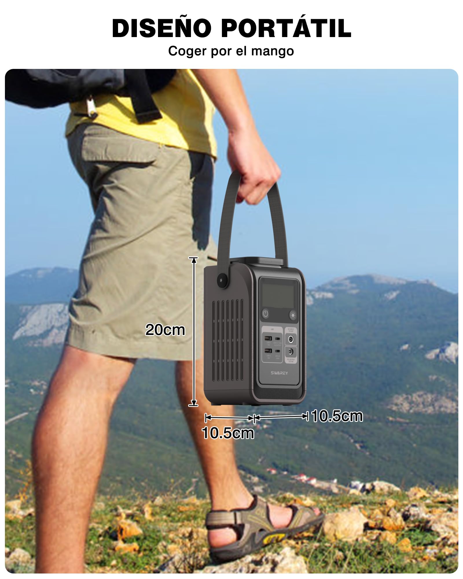 Estación de Energía Portátil S200, 192Wh Batería LiFePO4, Salida DC 180W, Carga Rápida Bidireccional USB-C de 140W, Generador Solar para Camping Viajes Emergencias