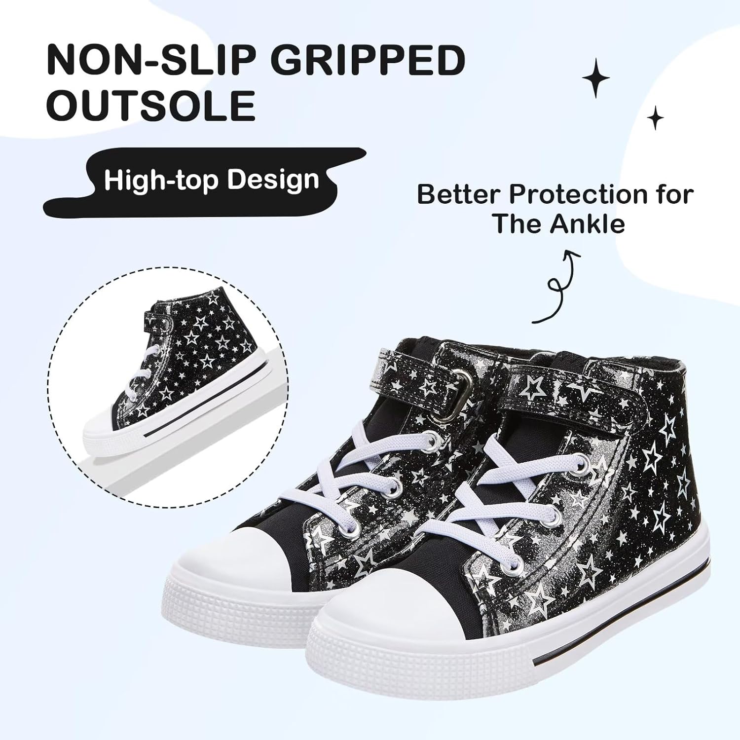 EUXTERPA Kids High Top Shoes Toddler Canvas Sneakers Boys Girls Casual Walking Sports Shoe - Image 4