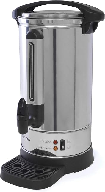 LLOYTRON 10 Litre 1500w Stainless Steel Catering Urn / Water Boiler / Anti-drip Tap / Water Level Indicator / Drip Tray / Auto Re-boil Temperature Control / Locking Lid / E1910 / Stainless Steel