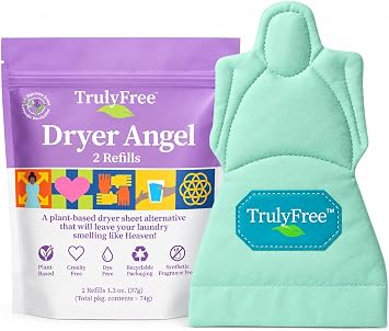 Truly Free Dryer Angel - Natural Dryer Sheet Alternative - 1 Pack + 1 Fill