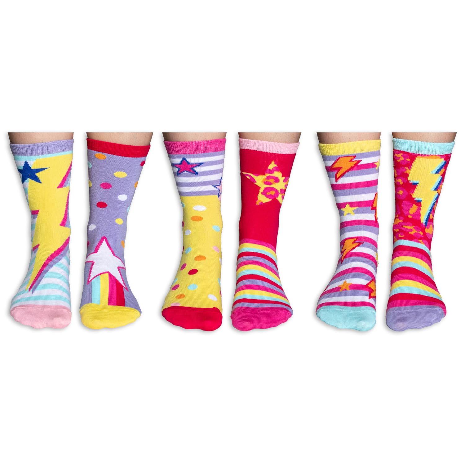 United Oddsocks Funky Dory Box 6 Oddsocks For Girls UK 12-5.5 EUR 30.5-38.5