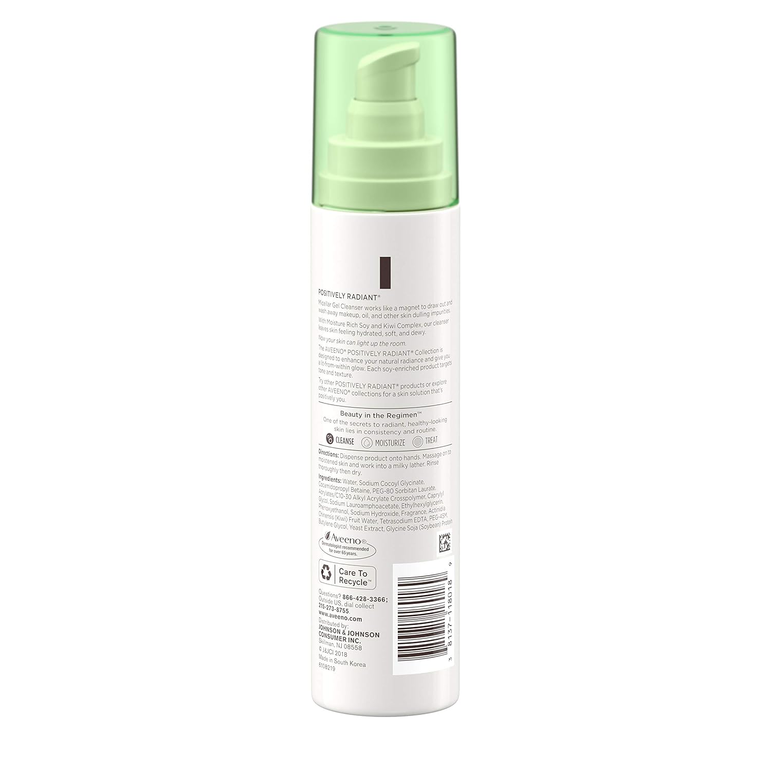 Aveeno Positively Radiant Micellar Gel Cleanser 5.1 Fluid Ounce (150ml) (3 Pack)