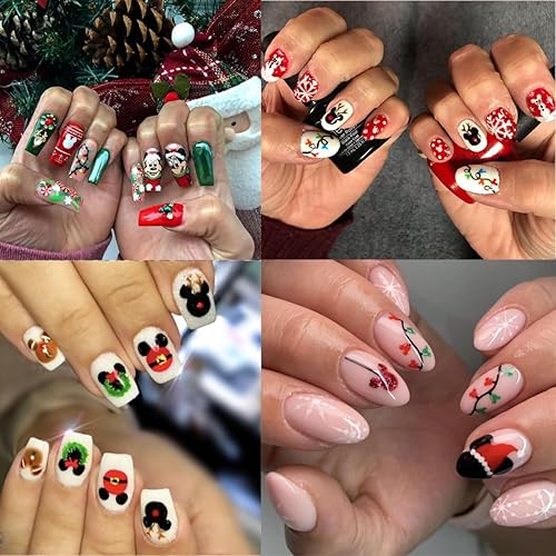 Miniatura 3 de Calcomanías de uñas de Navidad autoadhesivas 3D, calcomanías de arte de uñas de Navidad, árbol de Navidad, ratón, diseño kawaii, suministros de uñas