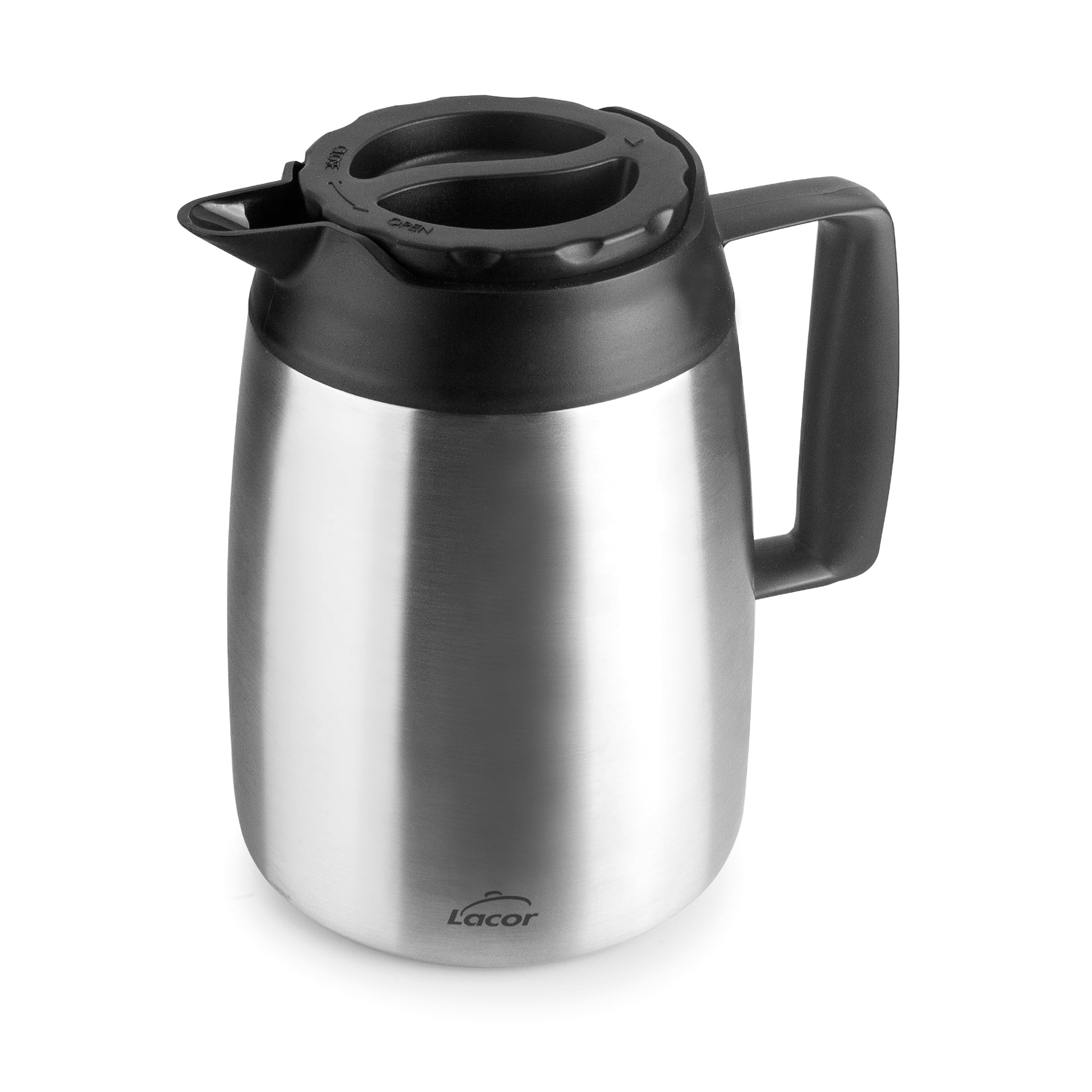 Lacor 62712 - Servidor Termo Wide, 2 L, Acero Inoxidable Doble Pared