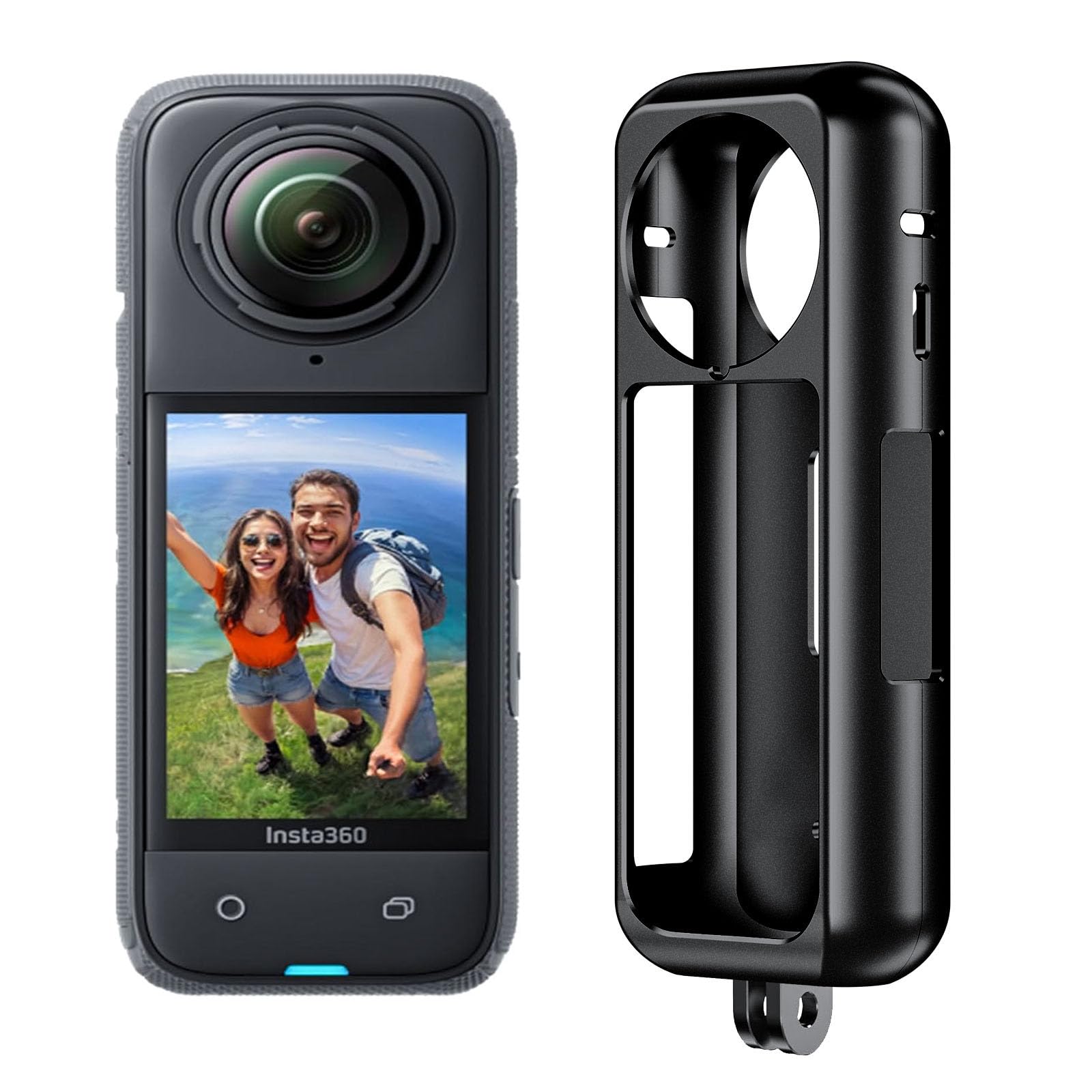Vicoogo Metal Frame for Insta360 X4 Case, Cage for Insta 360 X4 Case, Case for Insta 360 X4 Accessories [Aluminum Metal Frame] [Drop-Resistant] (Black)