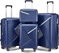 Vista 112 de Merax Equipaje, maleta extensible rígida con ruedas giratorias ligeras, Negro -, 40/48/52