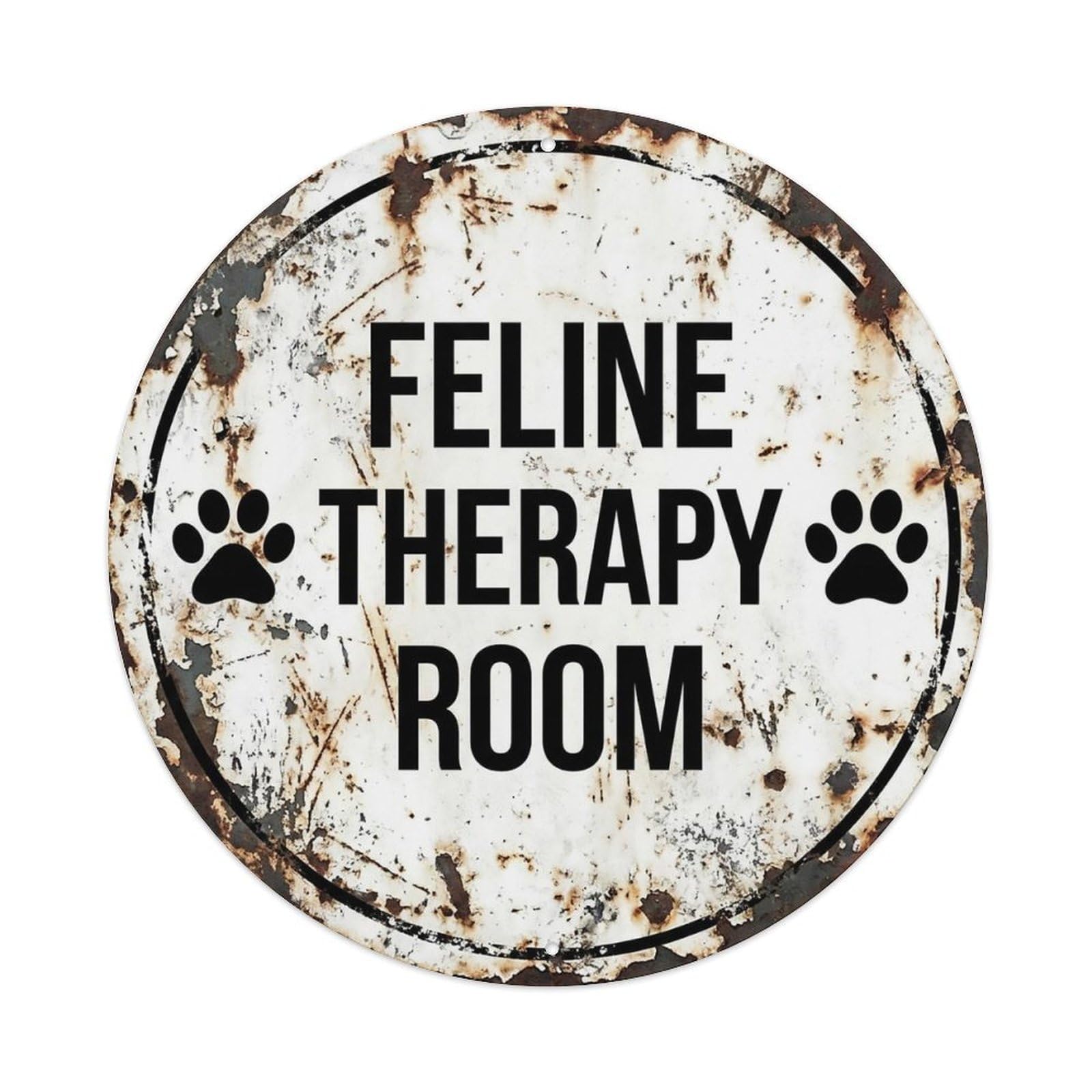 Vintage Feline Therapy Room Studio Metal Tin Sign