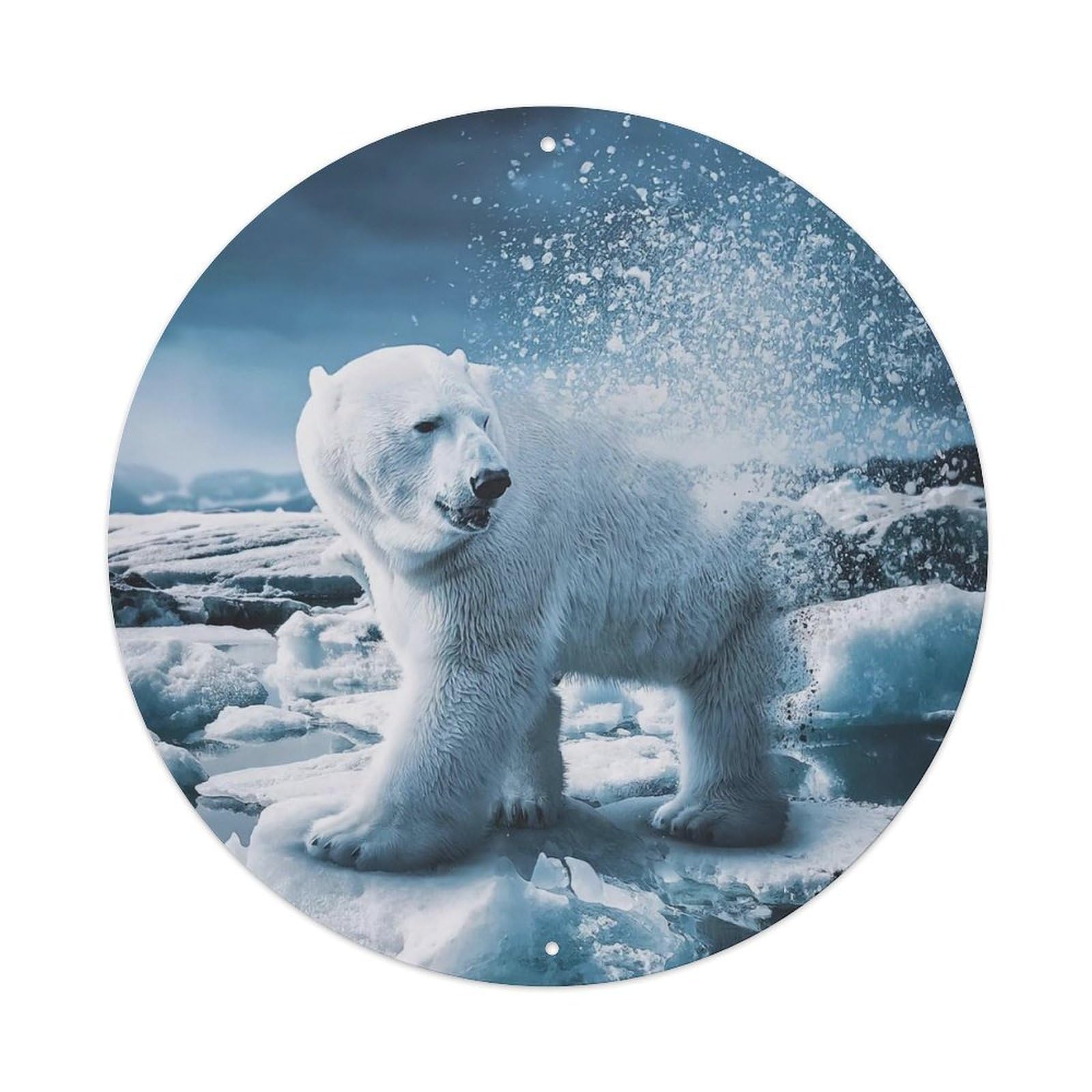 Arctic Animals Disappearing Polar Bears Vintage Metal Tin Sign Plaque Wall Decor for Cafe, Club Bar, Office, Garden Metal Poster 8x8Inch
