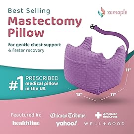 Zomaple Post Mastectomy Pillow Post Surgery - Post-Op Essentials, Breast Augmentation/Reduction & Mastectomy Recovery Supplies - Washable Cover for Comfort & Support