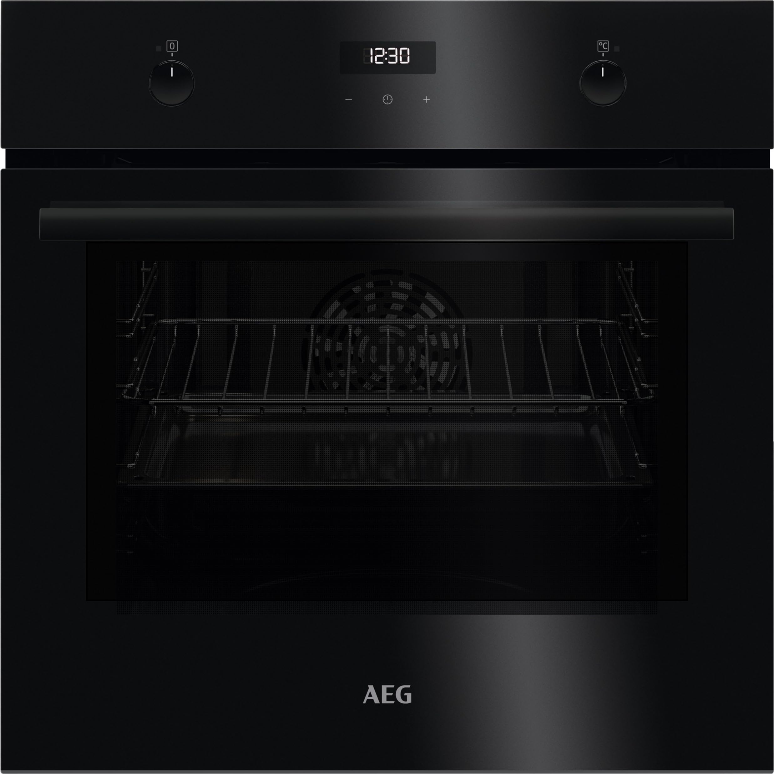 AEG Einbaubackofen – Serie 5 mit Ringheißluft: gleichmäßige Garergebnisse auf 3 Ebenen – Reinigung mit Wasserdampf – A – Elektronikuhr mit Timerfunktionen – Grillfunktion – Schwarz – BEE43511AB