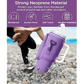 dabria Water Bottle Carrier Bag with Phone Pocket for Stanley 40/30 oz Tumbler Neoprene Water Bottle Holder Pouch with Adjustable Strap Bollus with Straw Cover & Carabiner for Stanley Cup Accessories
