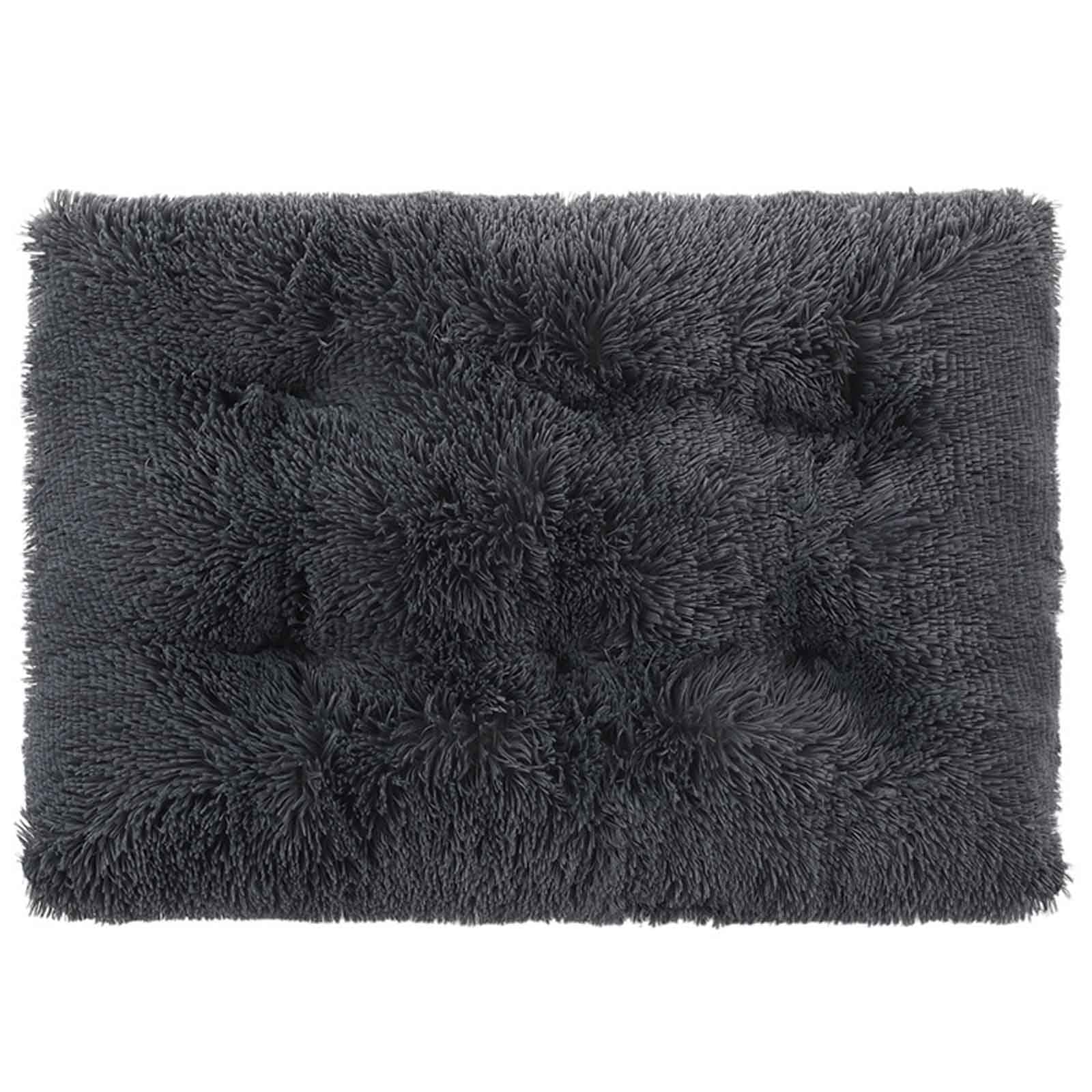 PJDDP Dog Crate Bed, Fluffy Dog Crate Mattress Washable, Calming Fluffy Anti Anxiety Dog Beds, Deluxe Plush Dog Mat with Anti-Slip Bottom for Large Medium Small Dogs,dark gray,3XL