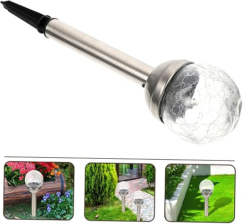 Miniatura 4 de OSALADI Luz de vidrio agrietado al aire libre Luz de paisaje Luces solares LED Luces de jardín Luces solares al aire libre Luces solares de valla