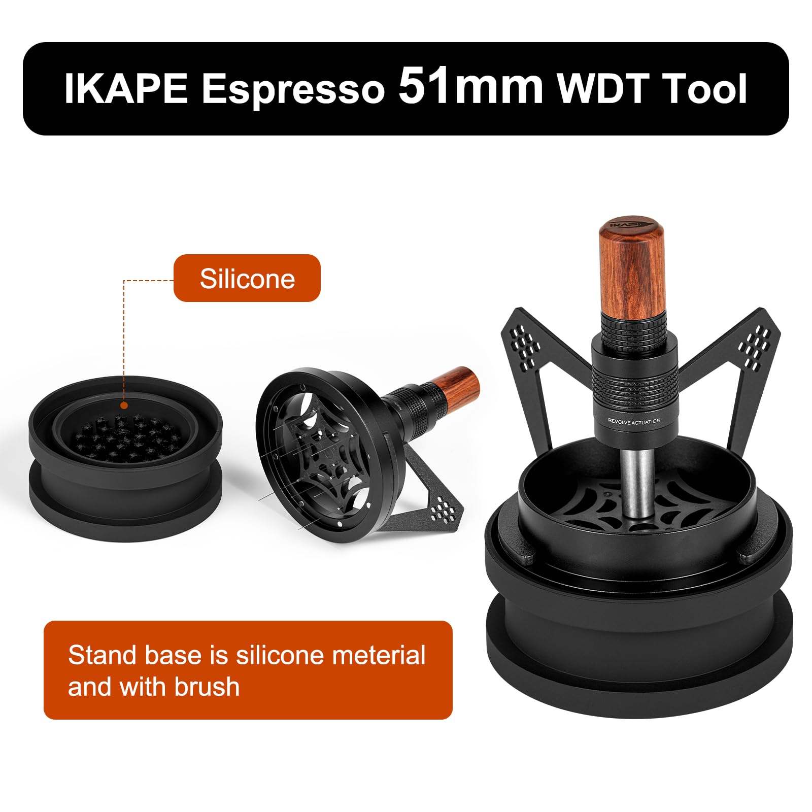 IKAPE Mantis WDT - Herramienta de distribución de agitador de espresso de 51 mm para barista