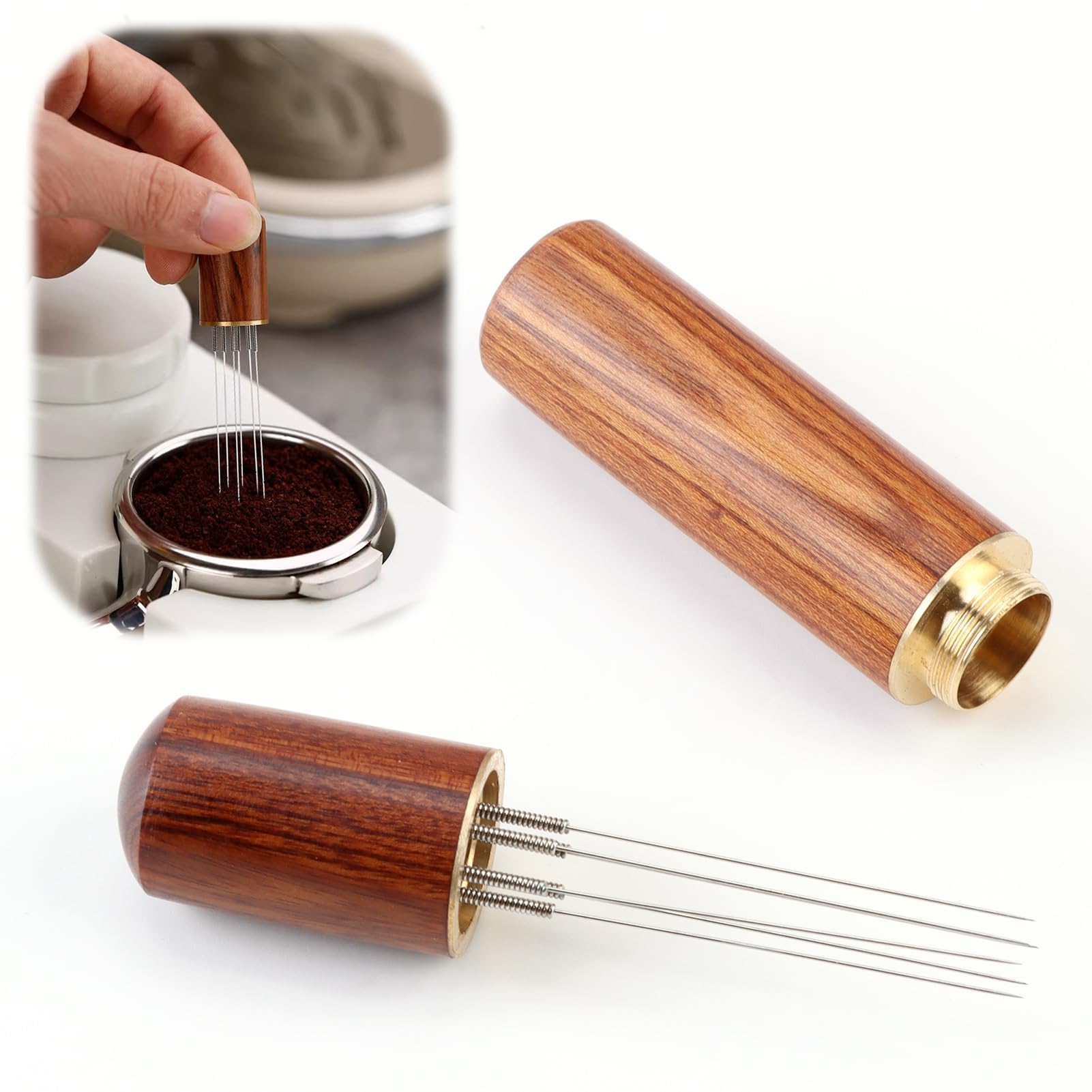 WDT Tool Per Caffè Espresso - Strumento Distribuzione Con 6 Aghi Sottili - Foto 14