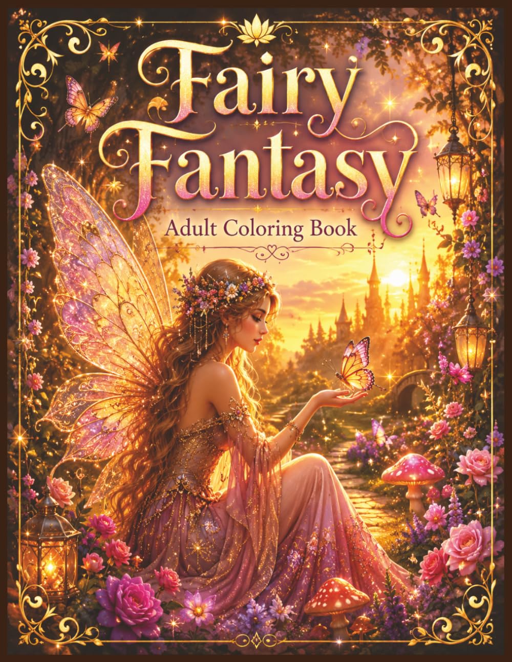 Fairy Fantasy Adult Coloring Book: Magical Fairy Gardens, Enchanted Forests, Whimsical Mushrooms, Butterflies, Flowers, and Fantasy Scenes for Relaxation