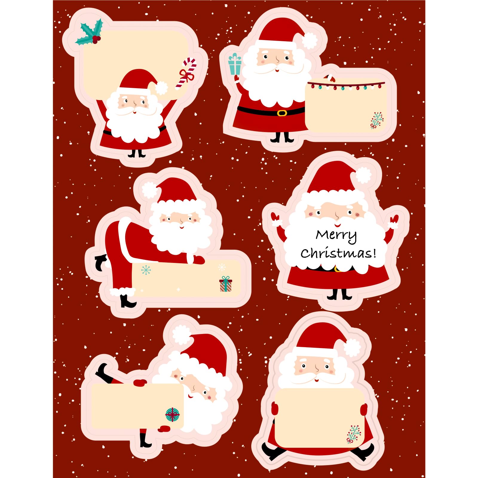 2000 Adesivi Natalizi Per Pacchetti - 4 Rotoli Con Babbo Natale E Motivi Festivi, Per Regali E Decorazioni - Foto 4