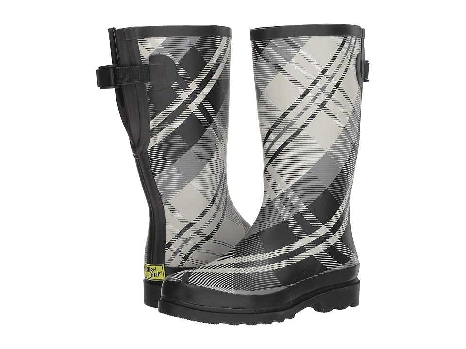 

Western Chief French Plaid Wide Calf (Gray) Women's Rain Boots