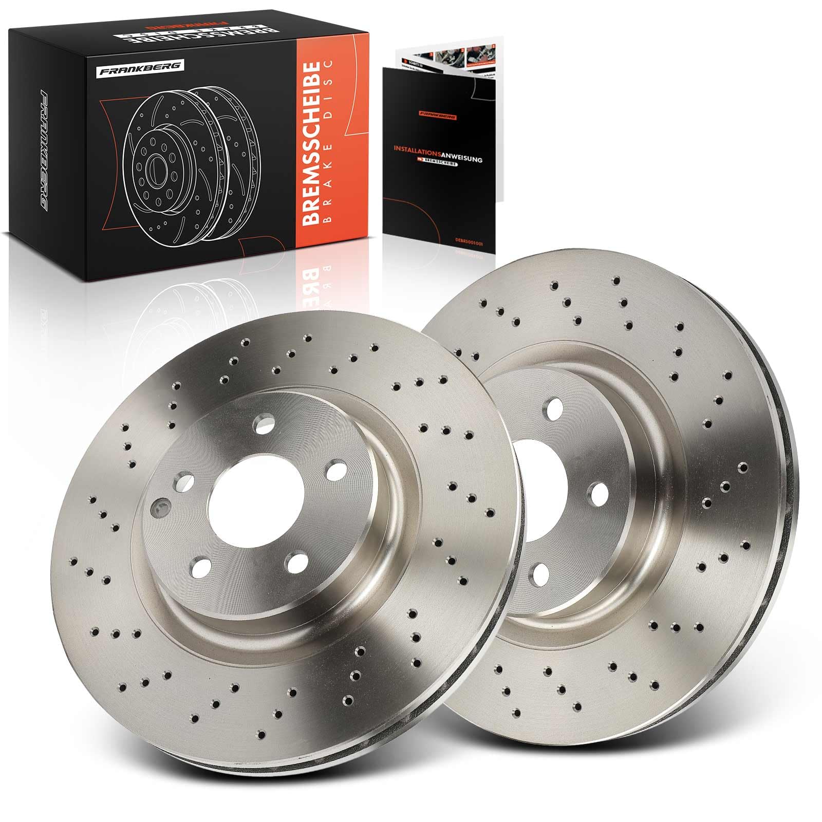 Frankberg 2 x tarcze hamulcowe przednie wentylowane średnica 330 mm 2304210512, 2304210812 | Kompatybilny z E-klasa W211, SL R230, klasa E T-model S211