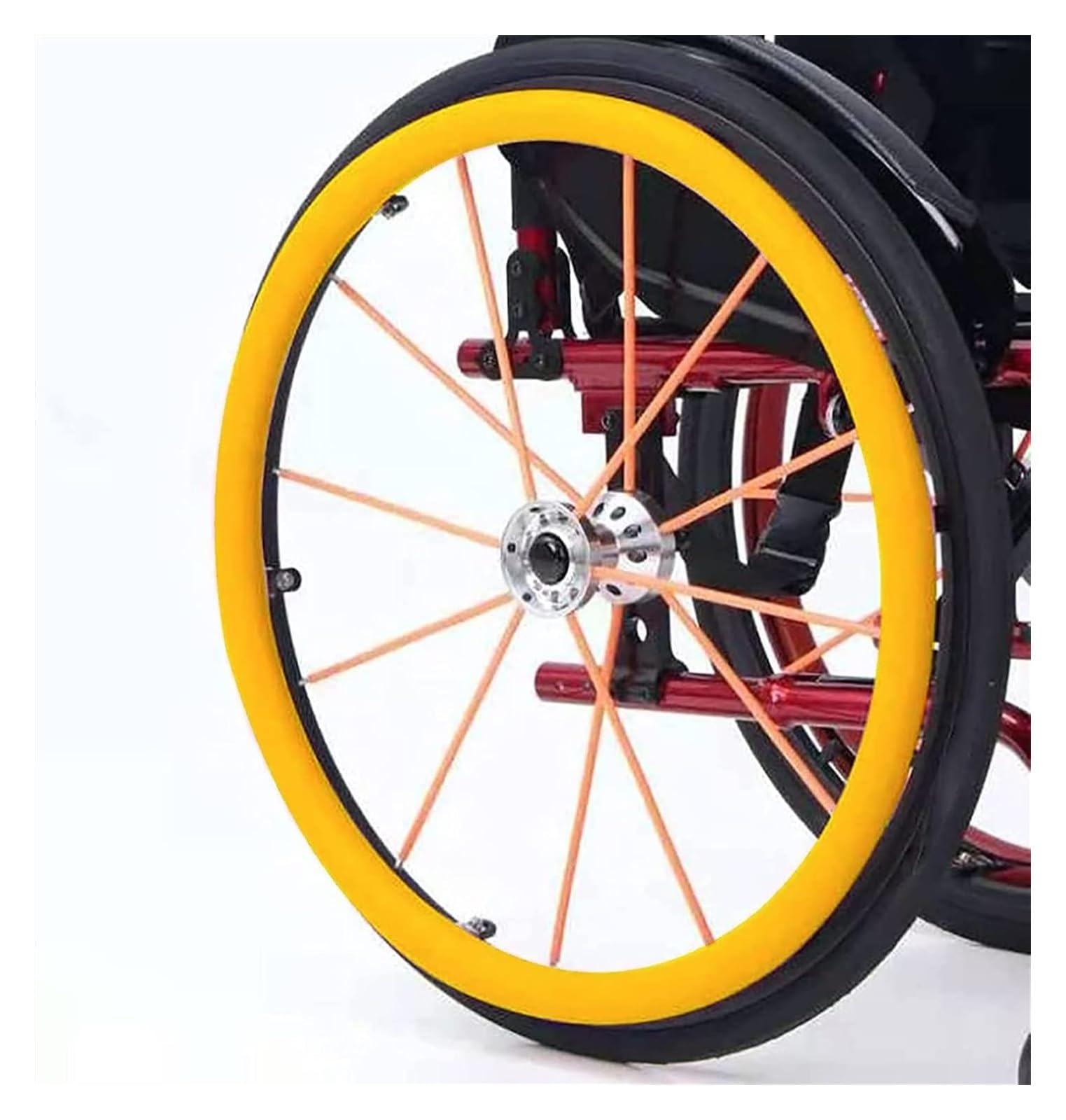 rutschfeste Rollstuhl-Greifrandabdeckungen, 1 Paar 24-Zoll-Hinterrad-Sportrollstühle, verschleißfeste Handschubabdeckung aus Silikon, Schutzhülle für den Hinterrad-Greifring (F, 24 Zoll)