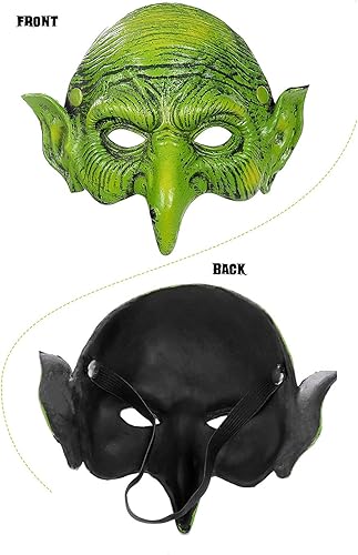 Miniatura 2 de Máscara de bruja vieja, máscara de duende de espuma de Halloween, máscara de duende de espuma de media cara, máscara de hechicera de nariz de águila
