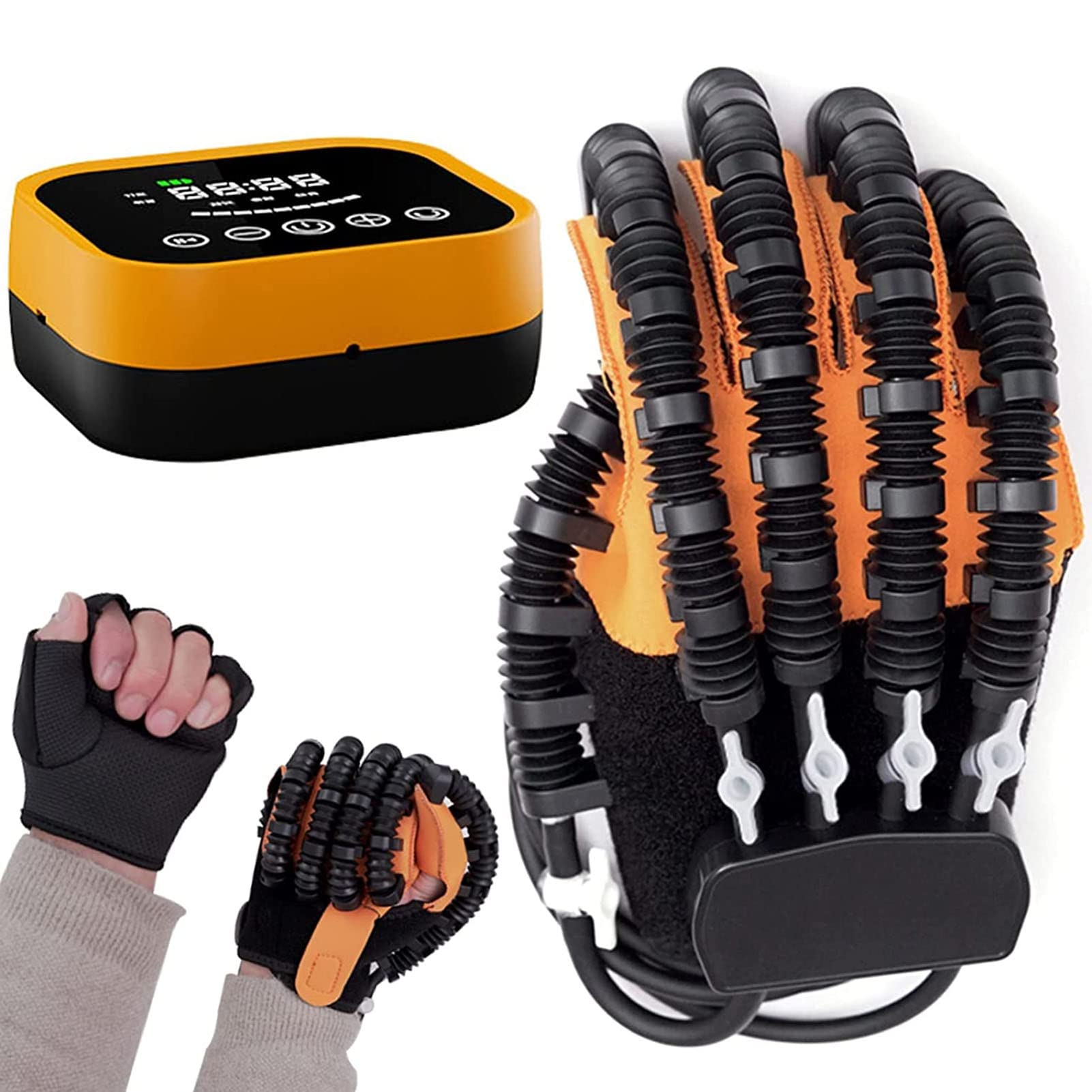 Hemiplegia Finger Rehabilitation Trainer Rękawice robota Trening palców Skok Szyna ręczna do rehabilitacji obu rąk (rozmiar: kod S, kolor: lewa ręka) (kod S prawej ręki)