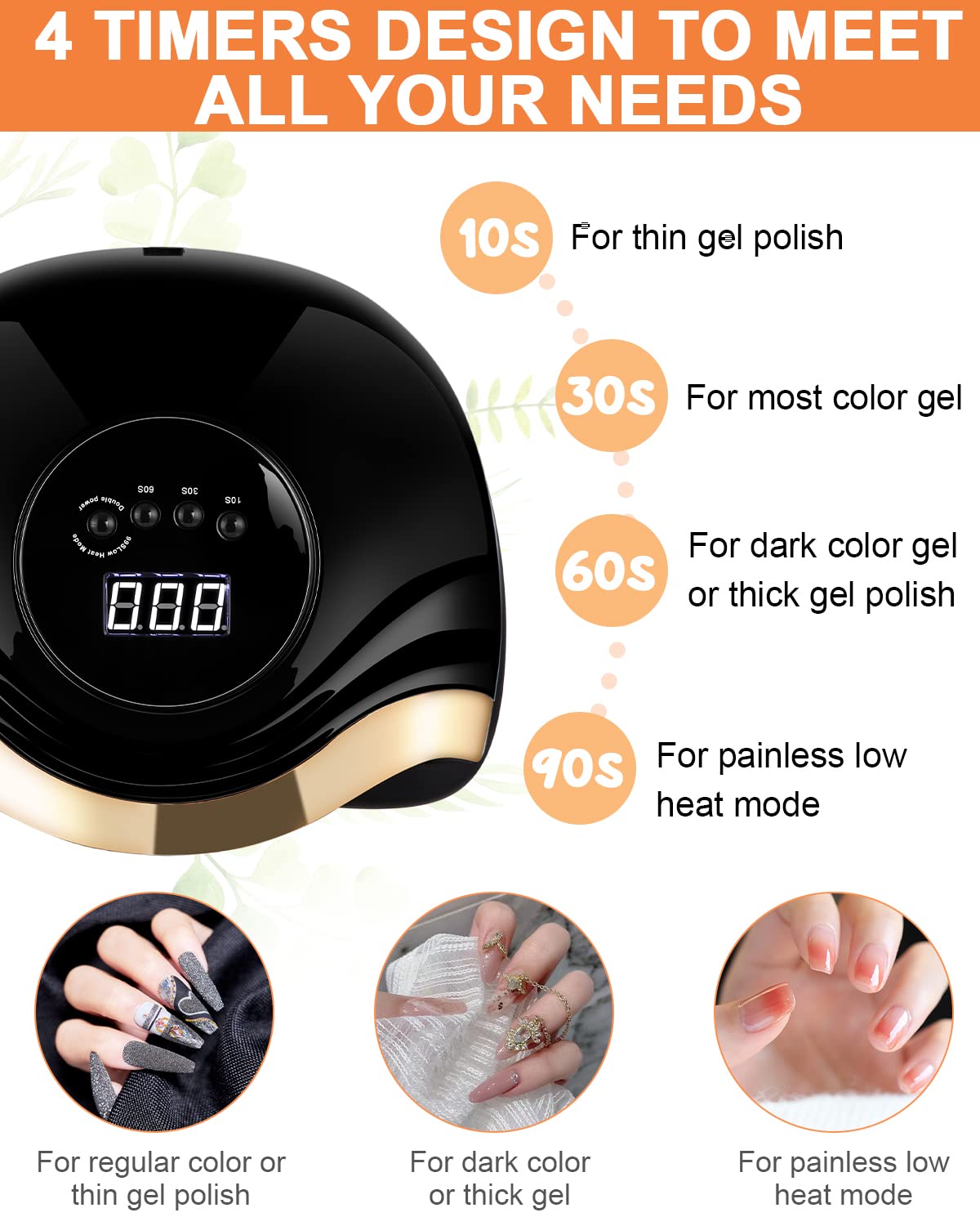 168 W Lampada per Unghie, Lampada a LED UV per Manicure e Pedicure 36 LED Lampada UV Unghie Professionale con Automatico Sensore Display 4 Timers da10s 30s 60s 99s