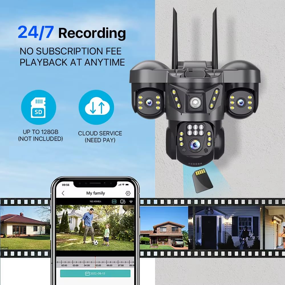 Maizic 4G Security Camera - 3 Lens, HD Outdoor CCTV -9