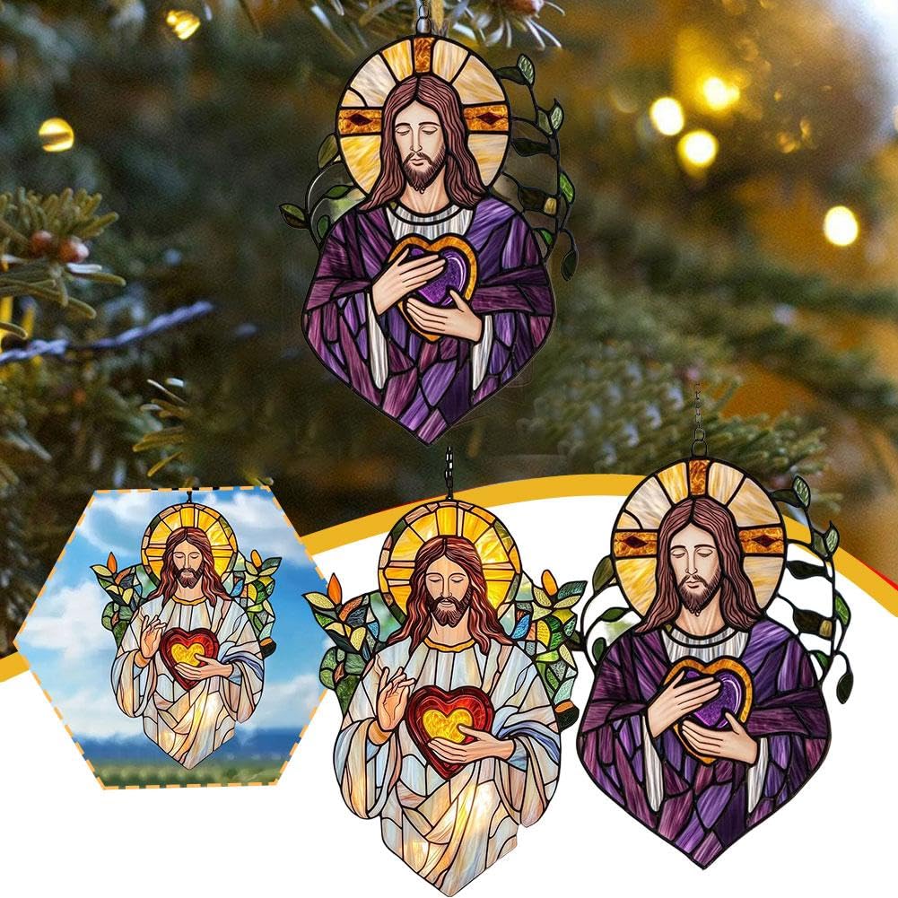 Amazon.co.jp: アクリル製窓吊り飾り 装飾 キリスト教 イエス 聖母
