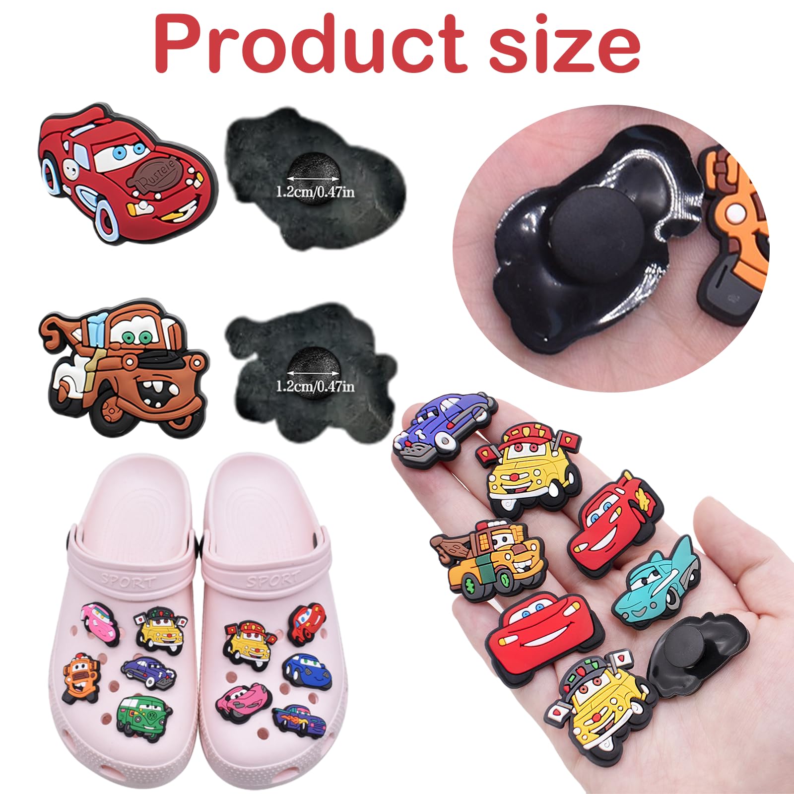 PANYI 30 Pines Croc de Zapatos para Automóviles Adornos de Dibujos Animados