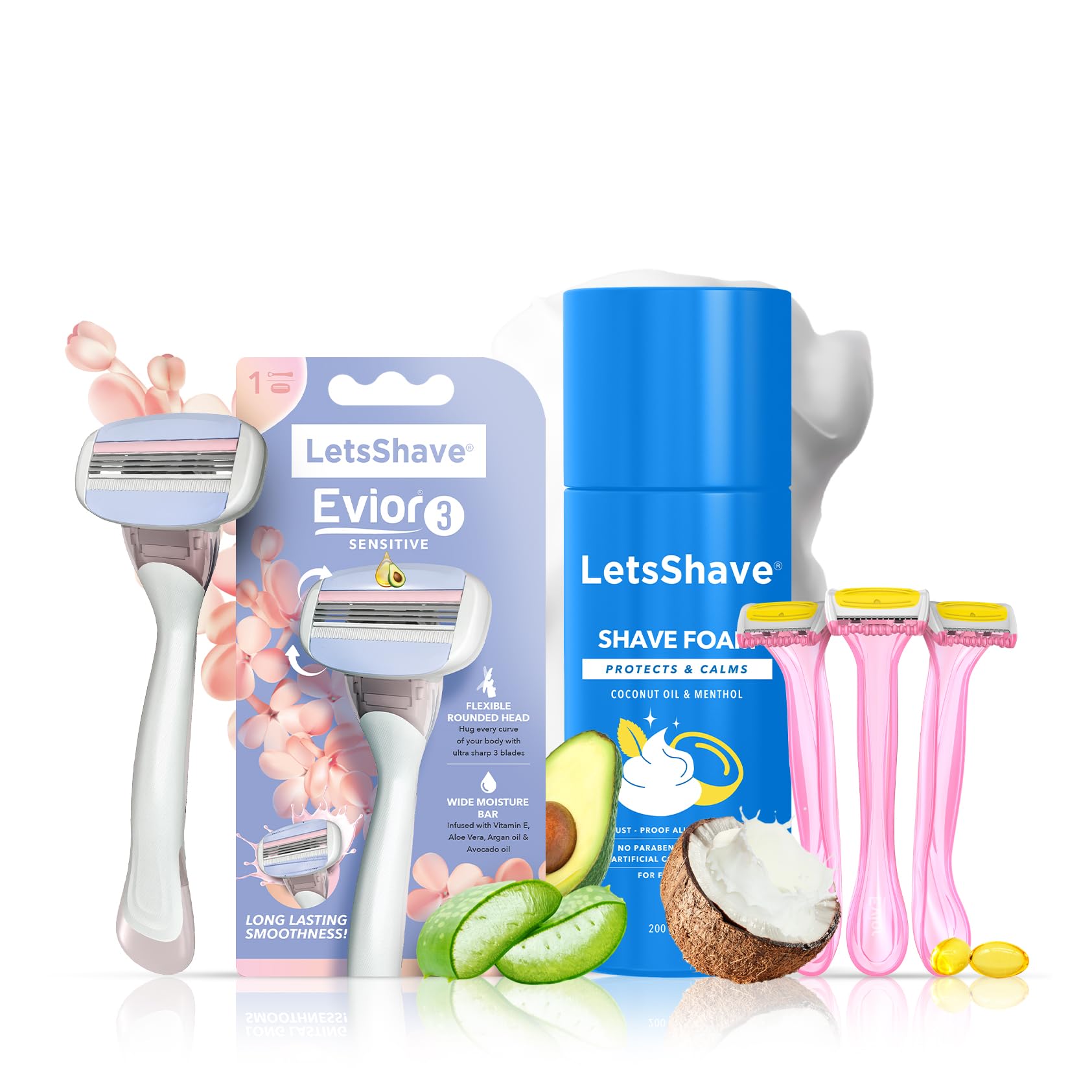 LetsShave Body & Bikini Shave Combo Set for Women - 3 Blade Full Body Razor for Women, Bikini Line Trimming Razor for Women with Shave Foam (B08NXJQ96B) Amazon Price History, Amazon Price Tracker