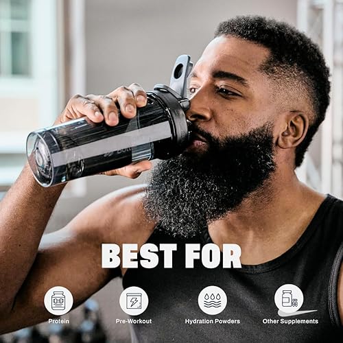 Miniatura 6 de BlenderBottle Shaker Bottle Pro Series perfecta para batidos de proteínas y antes del entrenamiento, 24 onzas, negrotransparente (paquete de 15),