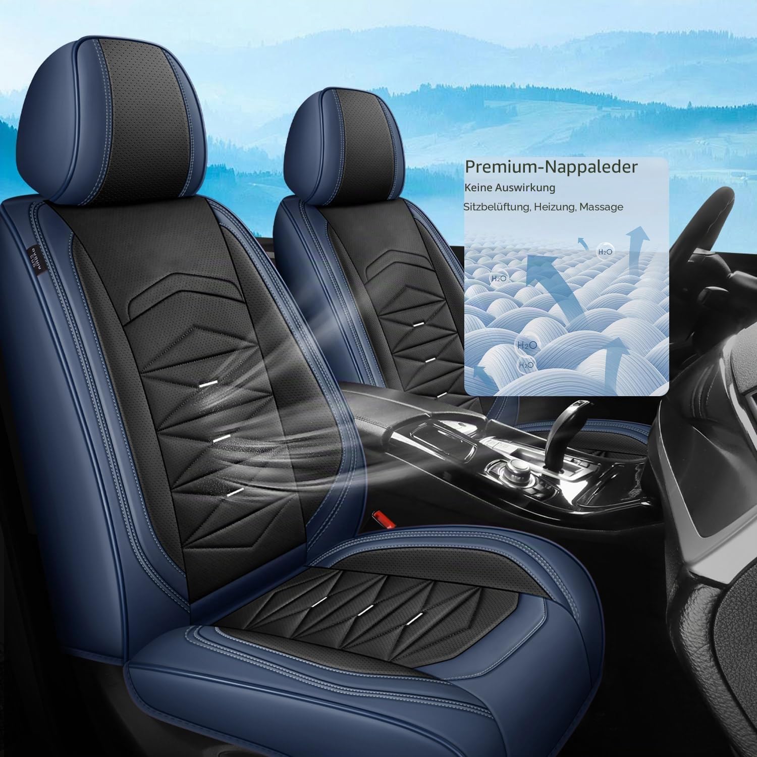 Autositzbezüge Universal Passend für VW ID.3 ID.4 ID.5 ID.7 Schutz-Set Premium Nappa-Leder Sitzbezüge