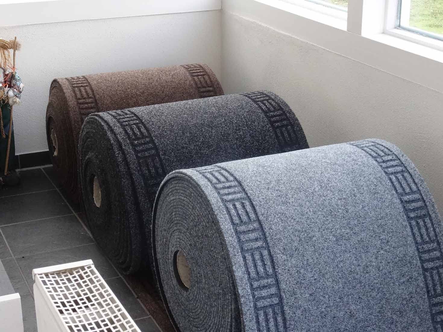 Alpha-Tex Produktions- und Handels GmbH Teppichläufer Teppich Bahnenware Primavera, grau, Zuschnitt (0.66m breit / 4m lang)