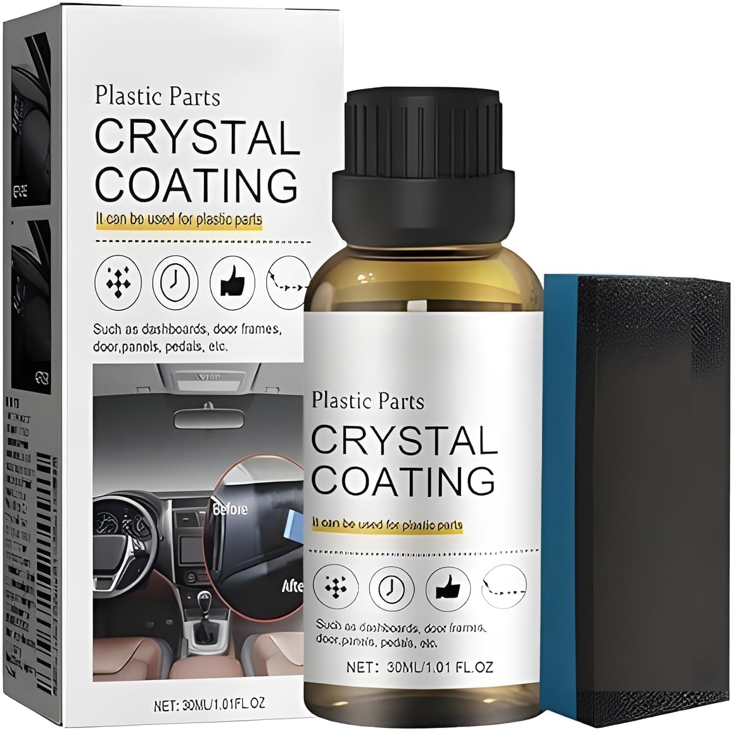 Crystal Coating for Car Plastic Parts – Protective Gloss Finish for Interior & Exterior Trim, Durable Scratch & UV Resistant