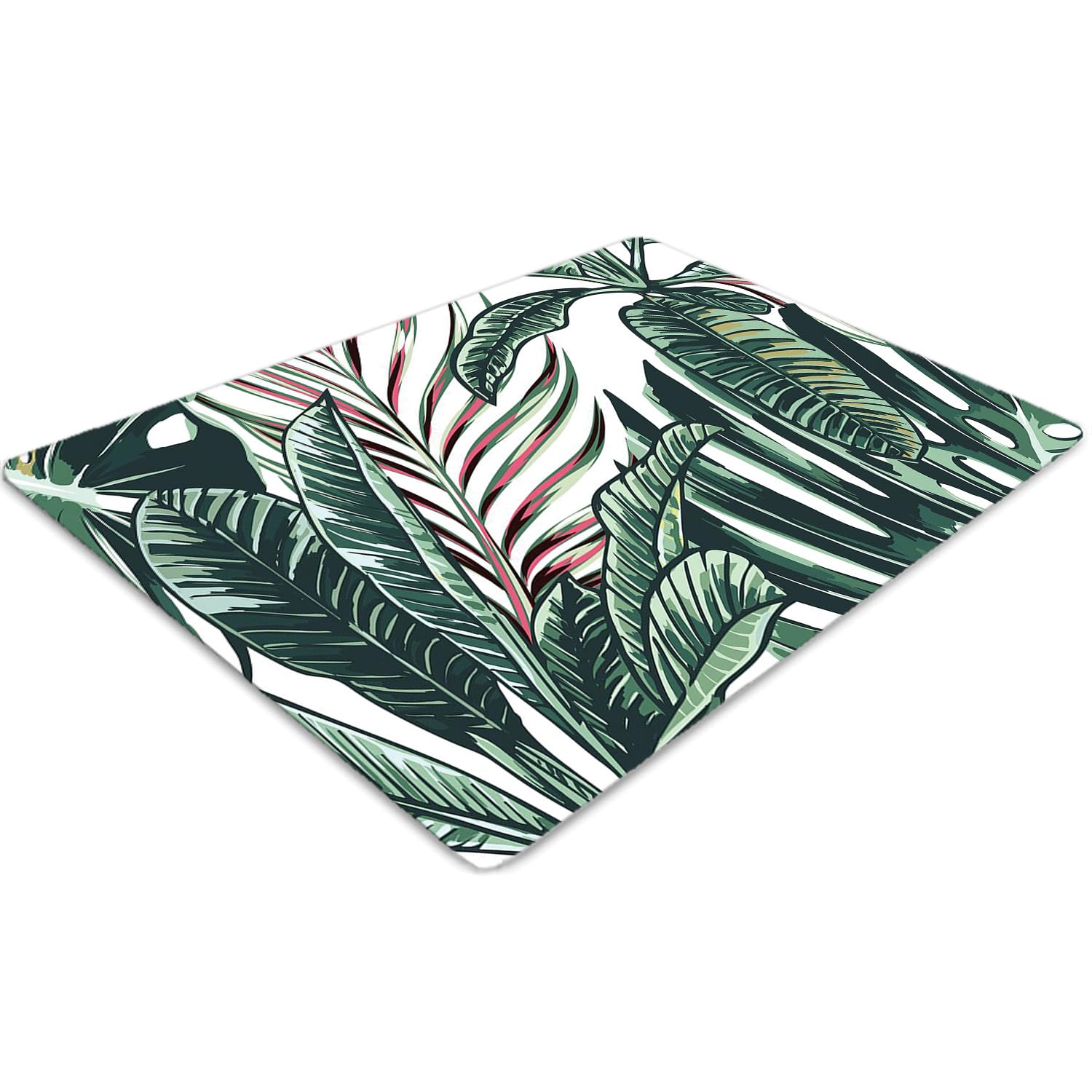 Tapis de chaise 120x90 cm en PVC antidérapant avec motif palmier tropical pour le bureau