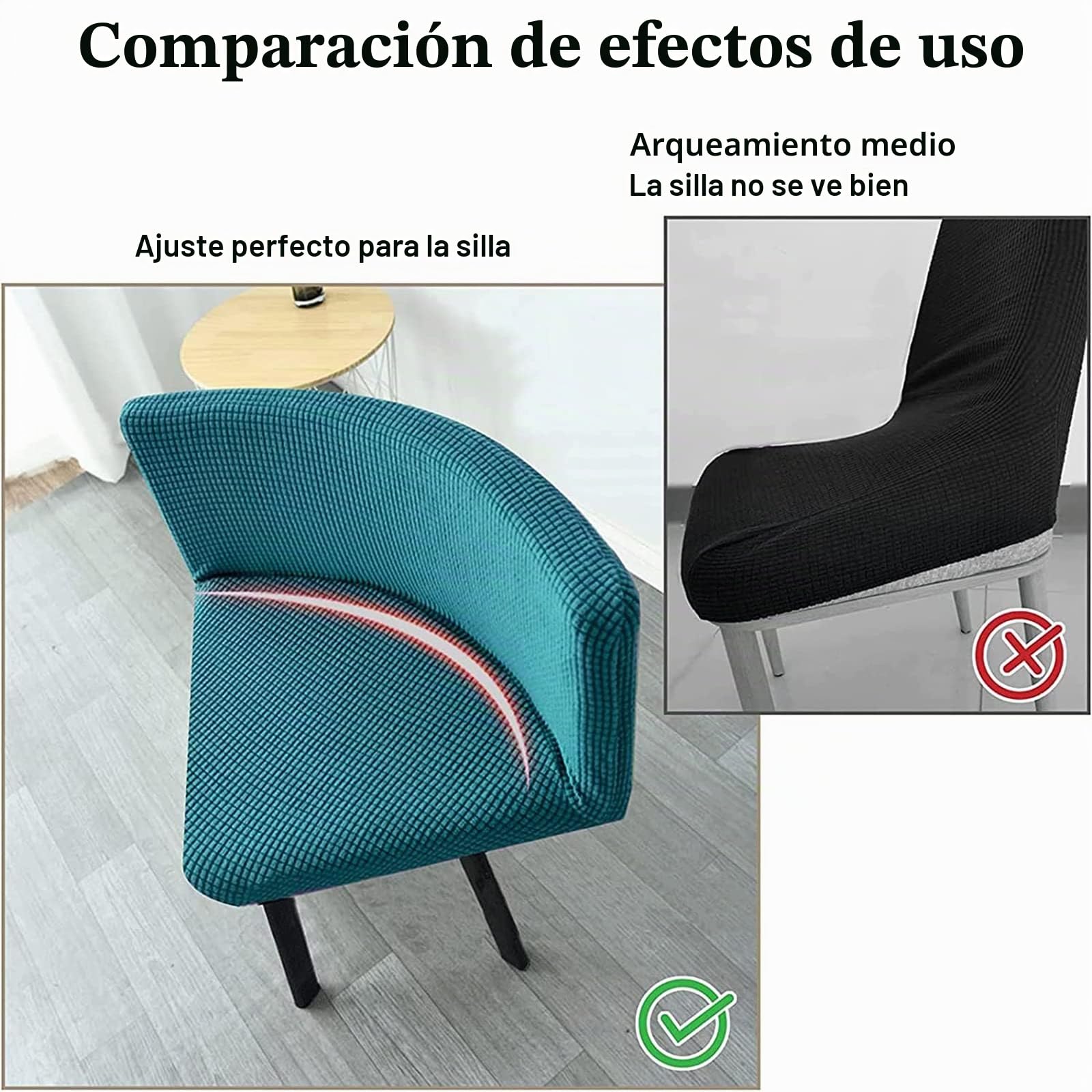 4 Piezas Fundas para Sillas de Comedor Triangulares, Fundas para Sillas Curvas Elásticas Lavables Extraíbles, para Oficina en Casa Hotel Café,H
