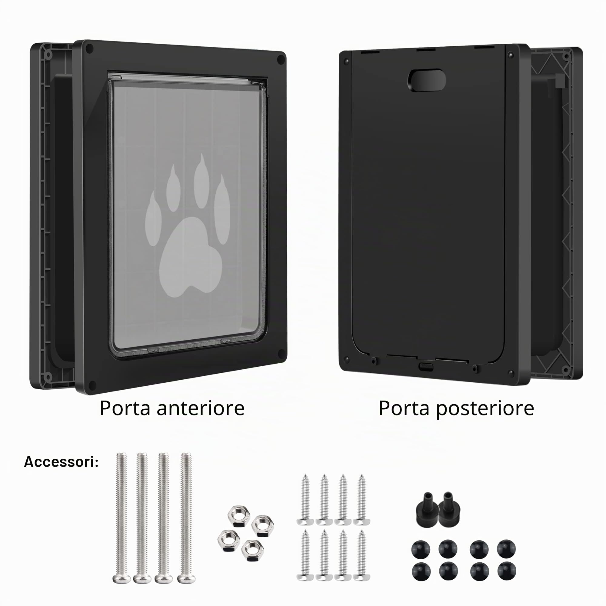 CEESC Porta per cani grande per animali domestici fino a 45 kg, resistente alle intemperie per cani e gatti, pannello di chiusura a scatto incluso, adatto per porte o pareti interne ed esterne, grande
