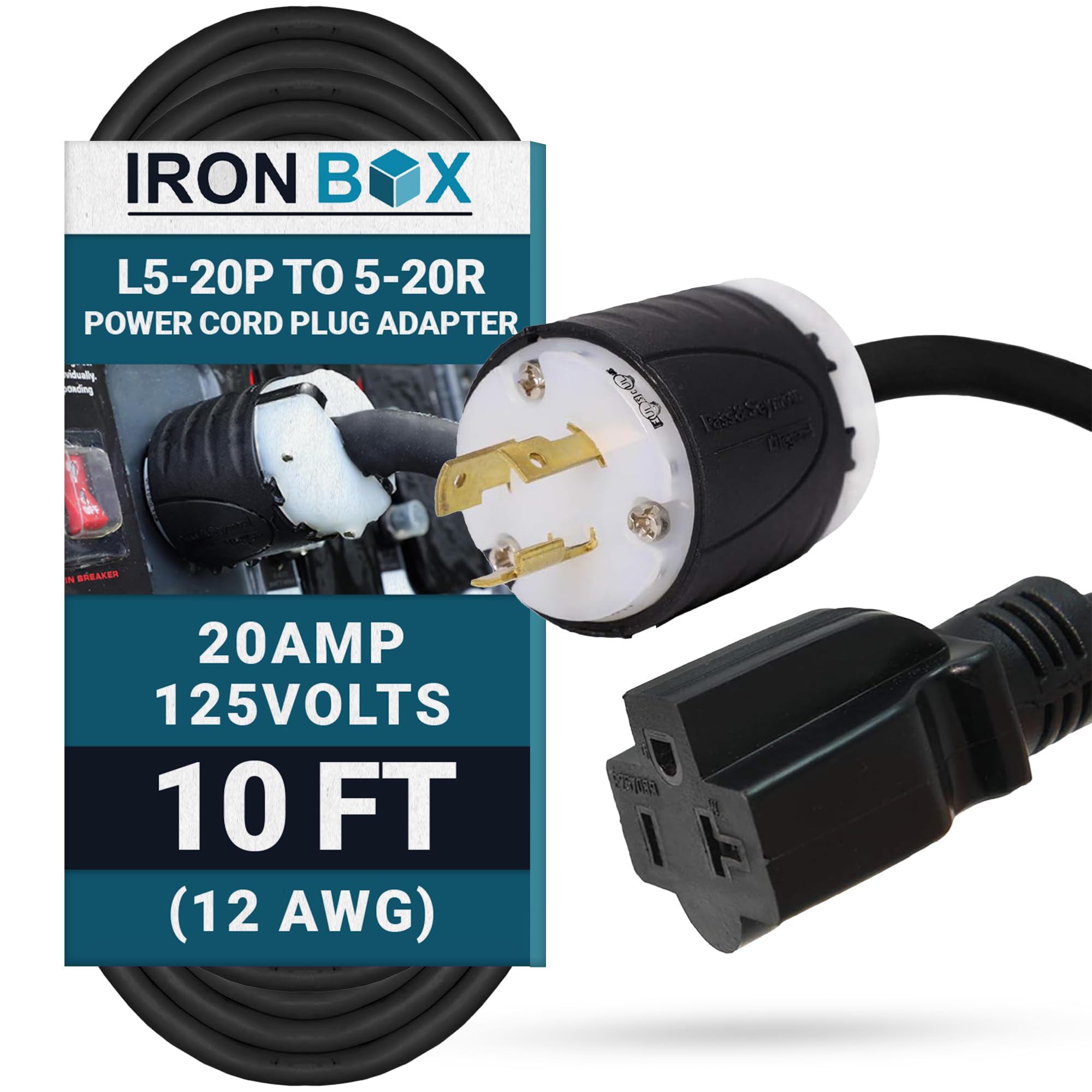 Amazon.com: IronBox Electric NEMA L5-20P to 5-20R Power Cord Plug
