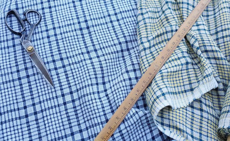 Grey Heavyweight Plaid 100% Linen Fabric | Durable Material for Crafting and Home Decor | Durable & Versatile for Sewing, Upholstery, and More