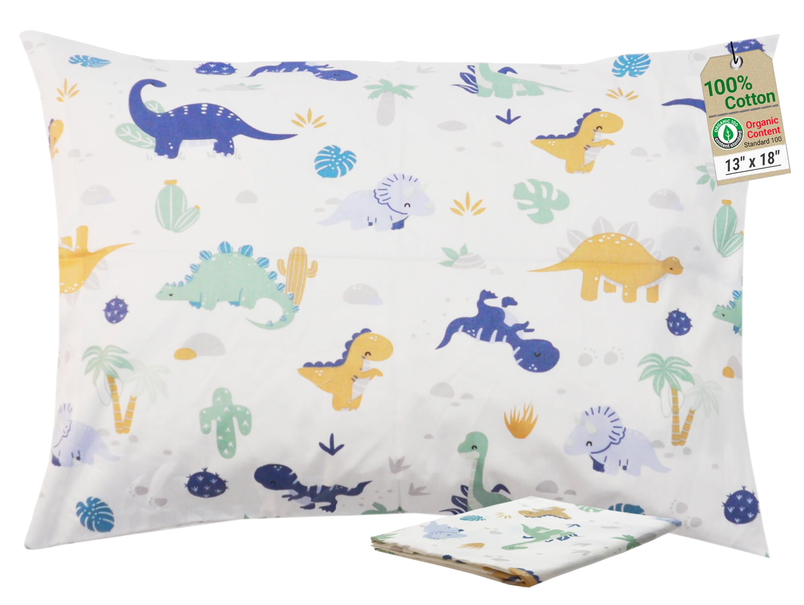 ZPECC Toddler Pillow with Pillowcase - 13x18 Organic Cotton Hypoallergenic Kids Pillow, Baby Essentials for Travel Crib Daycare Stroller (Intended for