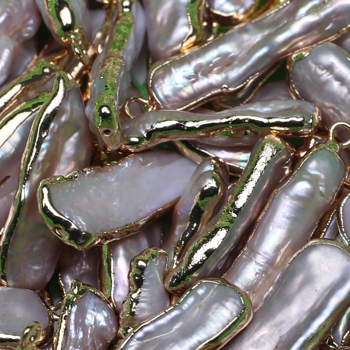 QSLLER 4pcs Natural Pearl Pendants Irregular Multiple Shapes Cultured Freshwater Baroque Pearl Charms for Jewelry Making Gift - Image 4