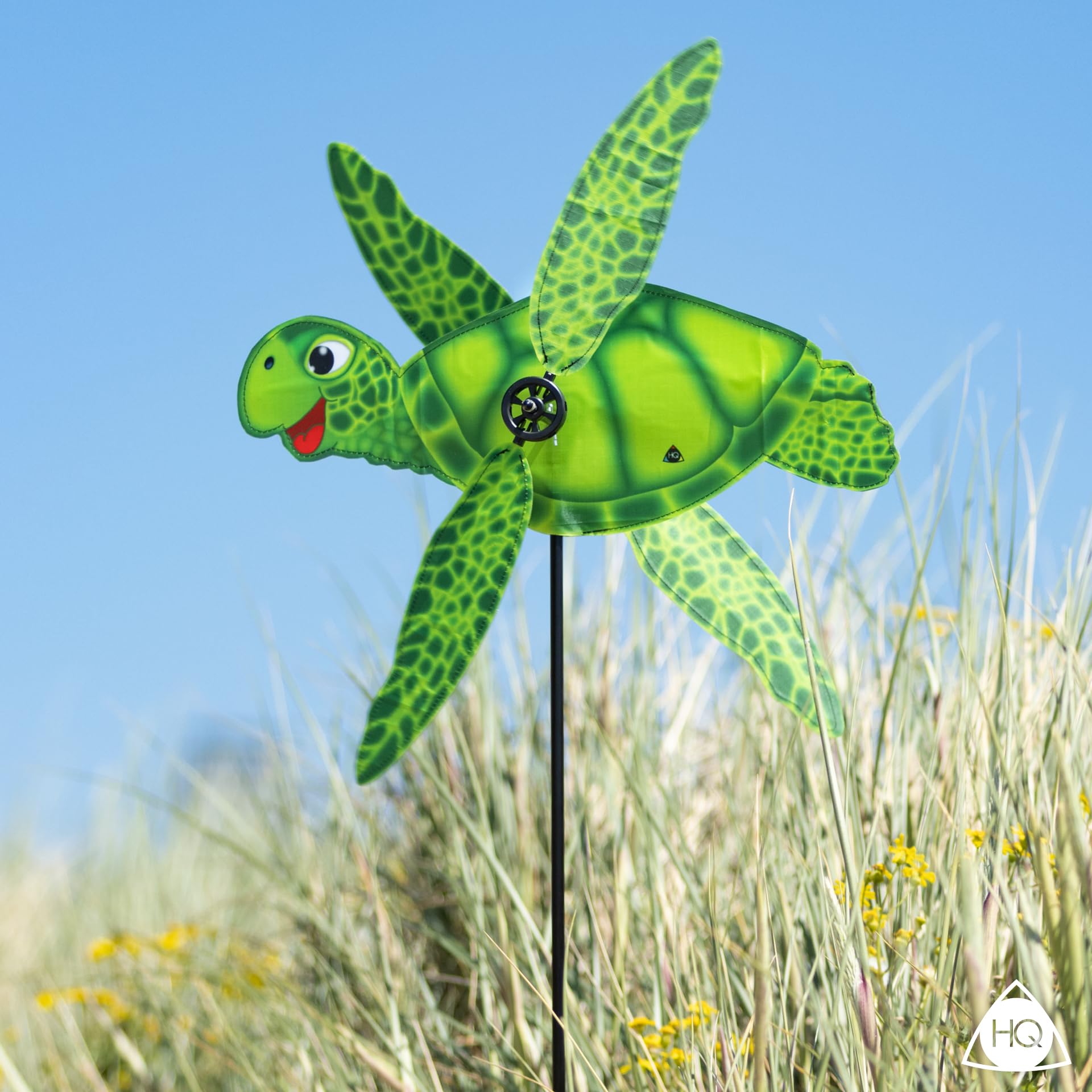 HQ Design Windspiration - Paddle Spinner, UV-beständige und wetterfeste Windspiel Deko für Garten, Terrasse und Balkon - Windrad inkl. Standstab (Sea Turtle)