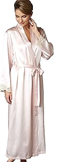 Julianna Rae Women's 100% Silk Robe, Lace Trim, Indulgence Collection, Lingerie, Beautiful Gift Packaging