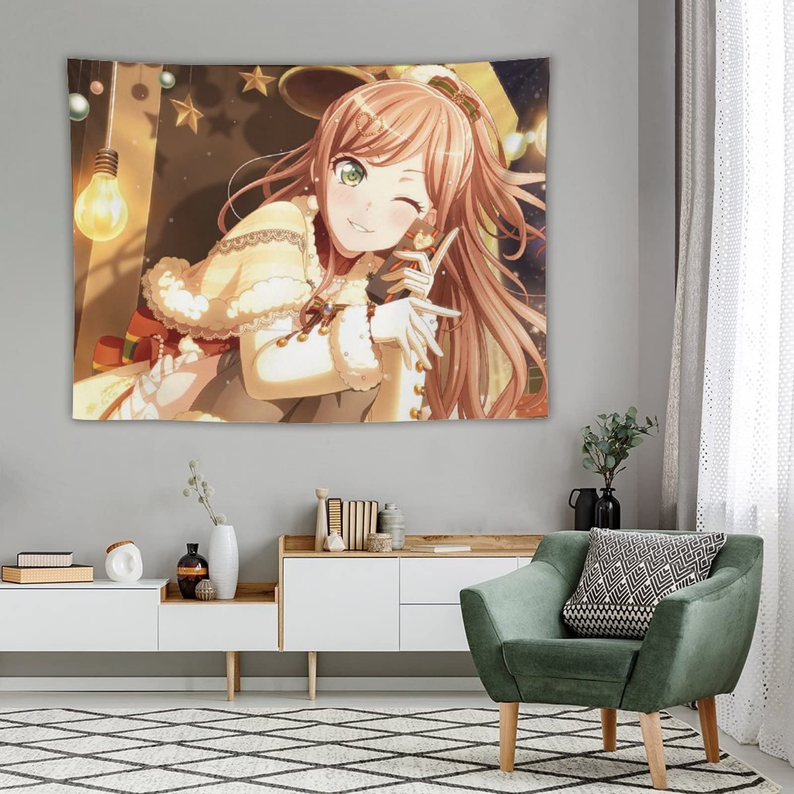 Amazon.co.jp: バンドリ！今井 リサ タペストリー かわいいアニメ柄 壁