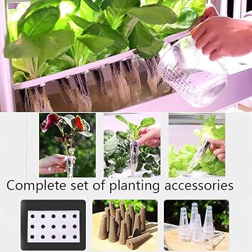Indoor Garden Hydroponic Cultivation System Kit, 48/64/90/120 Hole Hydroponic Tower Set with LED Grow Light, Hydroponic Vertical Tower Automatic Watering Cultivation System, For Vegetable Planting